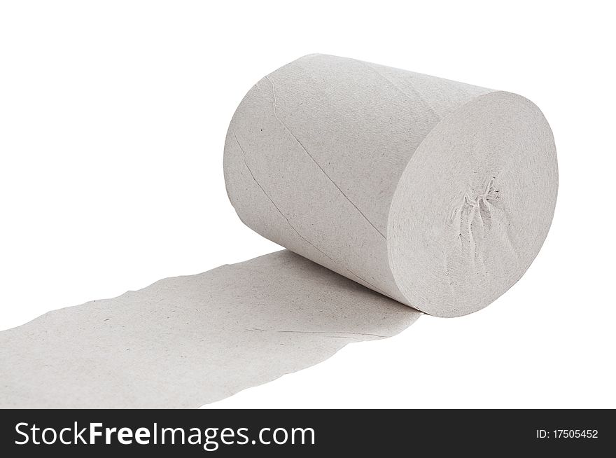 Toilet paper on a white background
