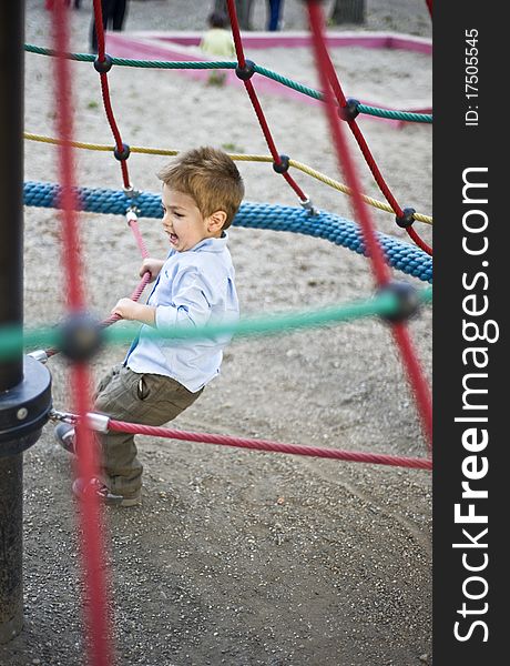 Little boy playing in the park