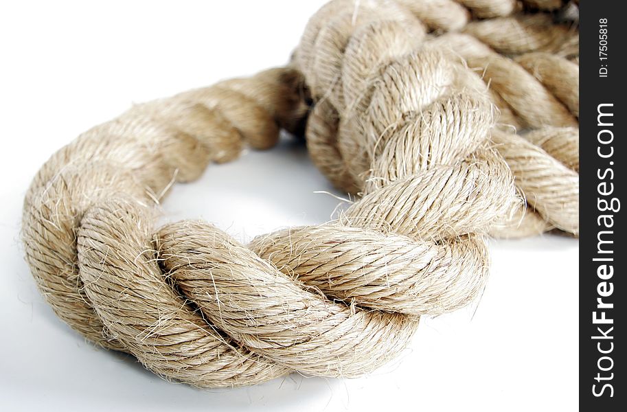 Textured rope isolated on white background. Textured rope isolated on white background