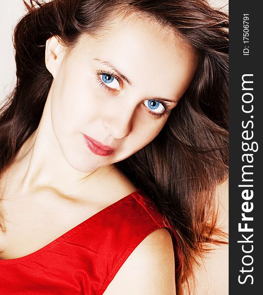 Beautiful face of a glamour woman with blue eyes. Beautiful face of a glamour woman with blue eyes