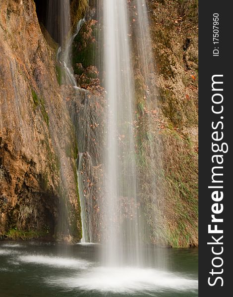 Waterfall Close in Croatia, Plitvice