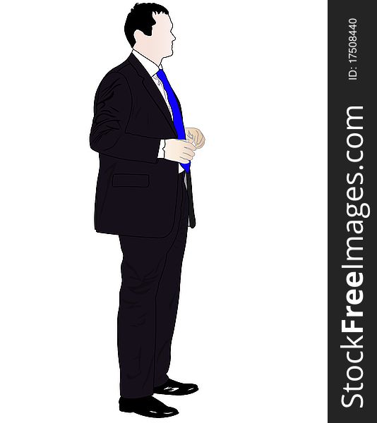 Illustration of businessman under the white background