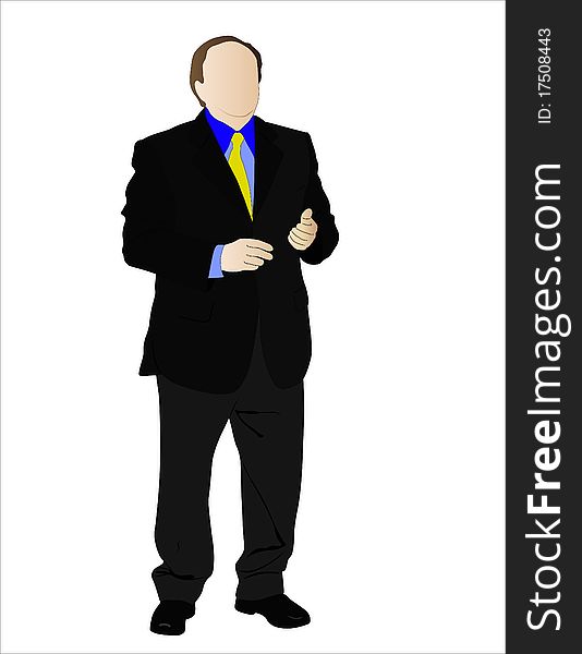 Vector illustration of businessman under the white background