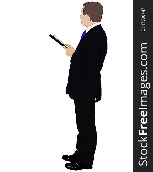 Illustration of businessman with folder