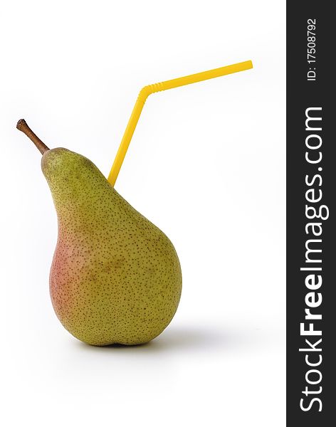 Pear with a straw yellow