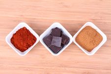 Chocolate, Cinnamon And Chili Stock Images Chocolate, Cinnamon And Chili Stock Images