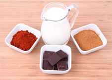 Chocolate, Cinnamon, Chili And Milk Stock Photography Chocolate, Cinnamon, Chili And Milk Stock Photography