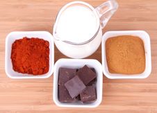 Chocolate,milk, Cinnamon And Chili Royalty Free Stock Photography Chocolate,milk, Cinnamon And Chili Royalty Free Stock Photography