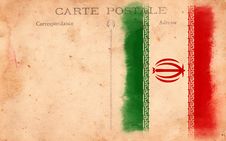 Old Vintage Grunge Postcard Iran Flag Royalty Free Stock Images Old Vintage Grunge Postcard Iran Flag Royalty Free Stock Images