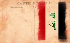 Old Vintage Grunge Postcard Iraq Flag Royalty Free Stock Photo Old Vintage Grunge Postcard Iraq Flag Royalty Free Stock Photo