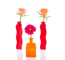 Orange Roses And Pink Gerber Stock Photography Orange Roses And Pink Gerber Stock Photography