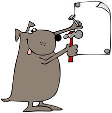 Dog Nailing Up A Sign Stock Image Dog Nailing Up A Sign Stock Image