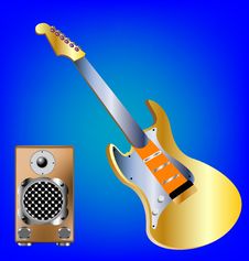 Music Tools Guitar And Amplifier Stock Photography Music Tools Guitar And Amplifier Stock Photography