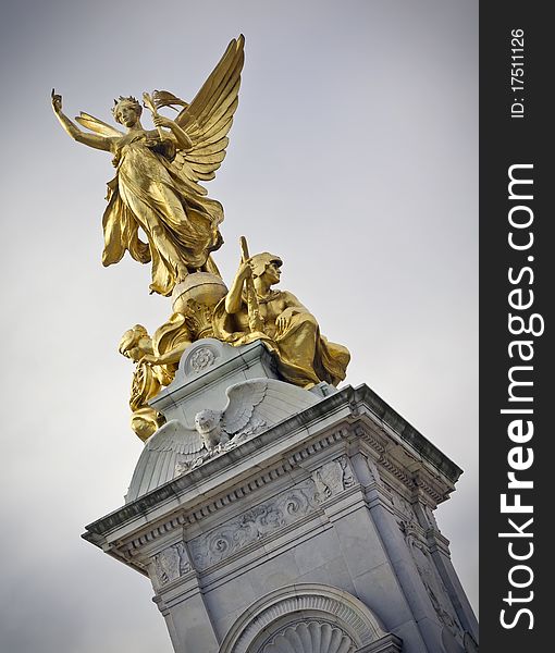 Nike (Goddess of Victory) Statue on the Victoria Monument Memorial outside Buckingham Palace, London