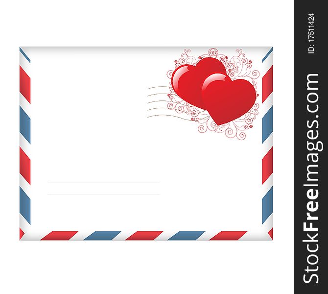 Envelope With Hearts. Vector