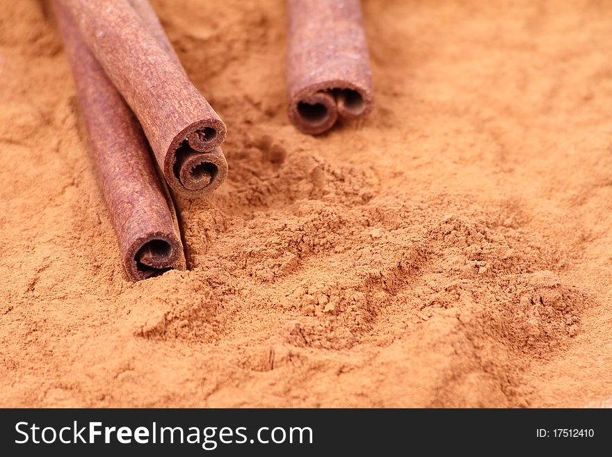 Cinnamon sticks and ground cinnamon