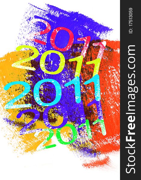 2011 new year on colorful abstract background. 2011 new year on colorful abstract background