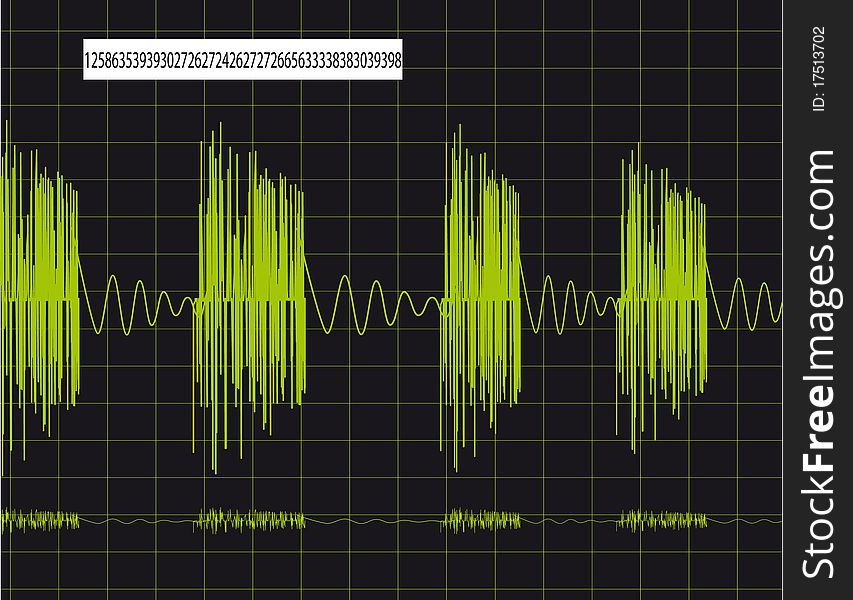 Pulsing schedule on the monitor. Vector illustration