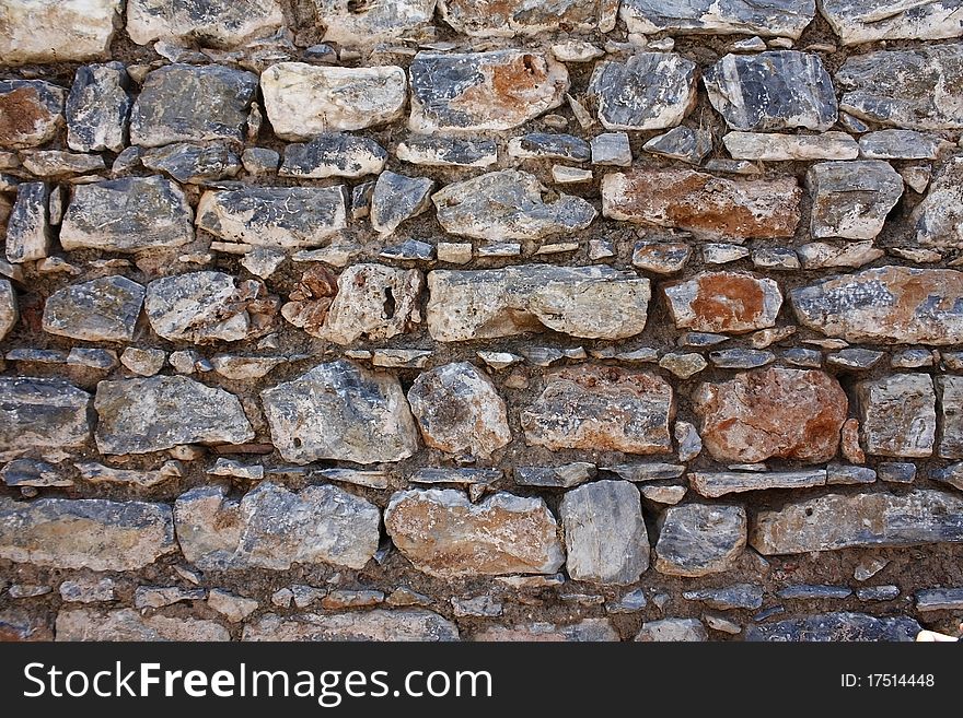 Close up of an wall of ancient ruins