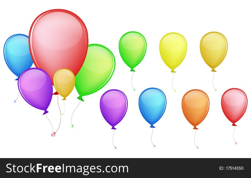 Colorful balloon isolated on white