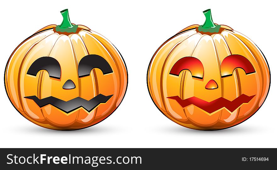 Pumpkin cartoon isolated on white