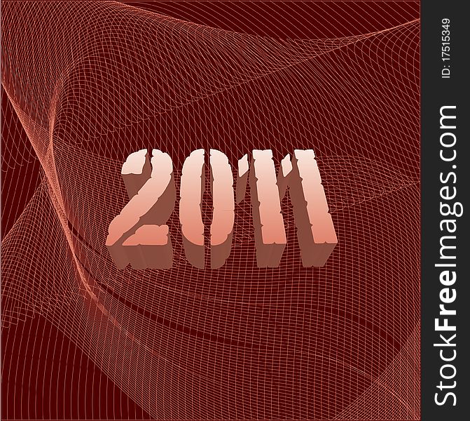 2011 unique logo on red background illustration. 2011 unique logo on red background illustration