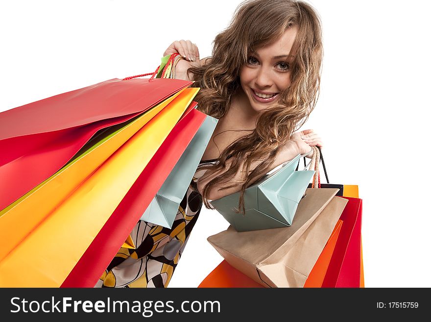 Young Woman Admiring Her Shopping