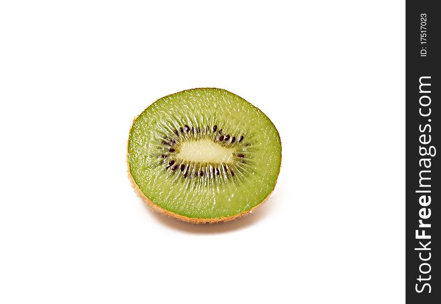 Sliced kiwi fruit isolated on white background