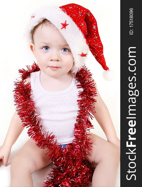 Boy Santa Claus on a white background