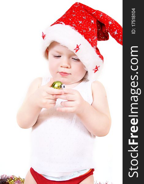 Boy Santa Claus on a white background