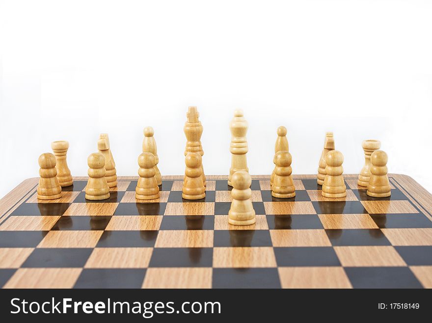 Chess game on white background. Chess game on white background