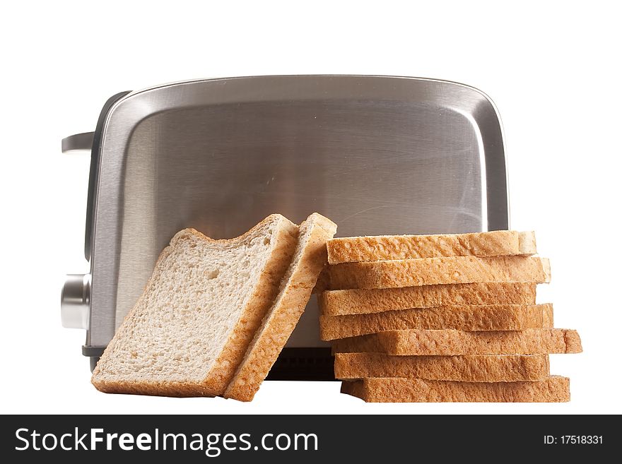 A toaster and a special bread for toast.