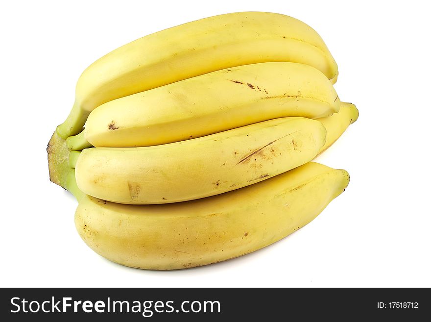 Heap of bananas isolated on white