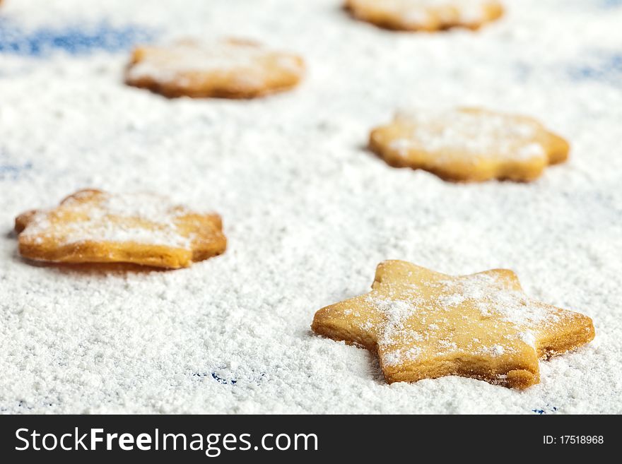 Tasty cookies with powdered sugar