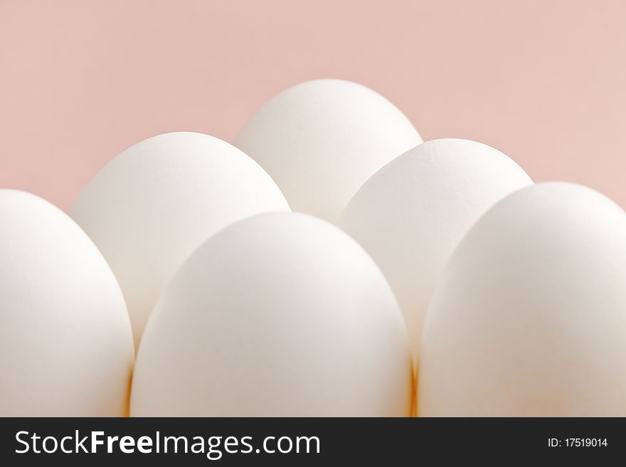 A group of white eggs
