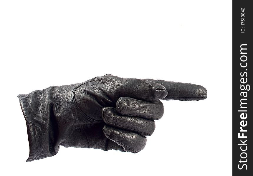 Leather glove on a white background