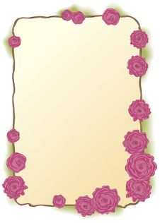 Vector Frame Of Lush Pink Roses Stock Image Vector Frame Of Lush Pink Roses Stock Image