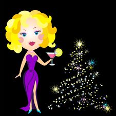 Vector Beautiful Blonde Dressed Martini Drinkers Royalty Free Stock Images Vector Beautiful Blonde Dressed Martini Drinkers Royalty Free Stock Images