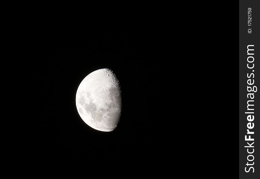 Half moon in the night