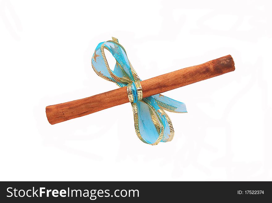 Cinnamon sticks – Christmas decoration on white background