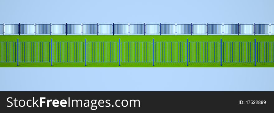 Blue fence