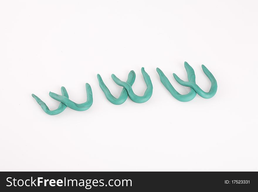 The world wide web letters made with modeling clay