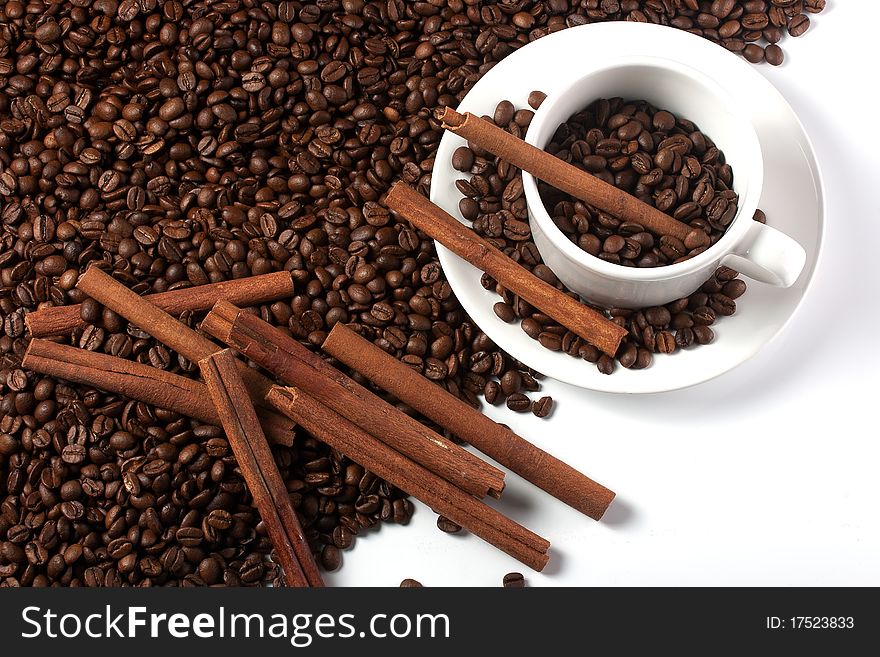 Coffee background isolated on white