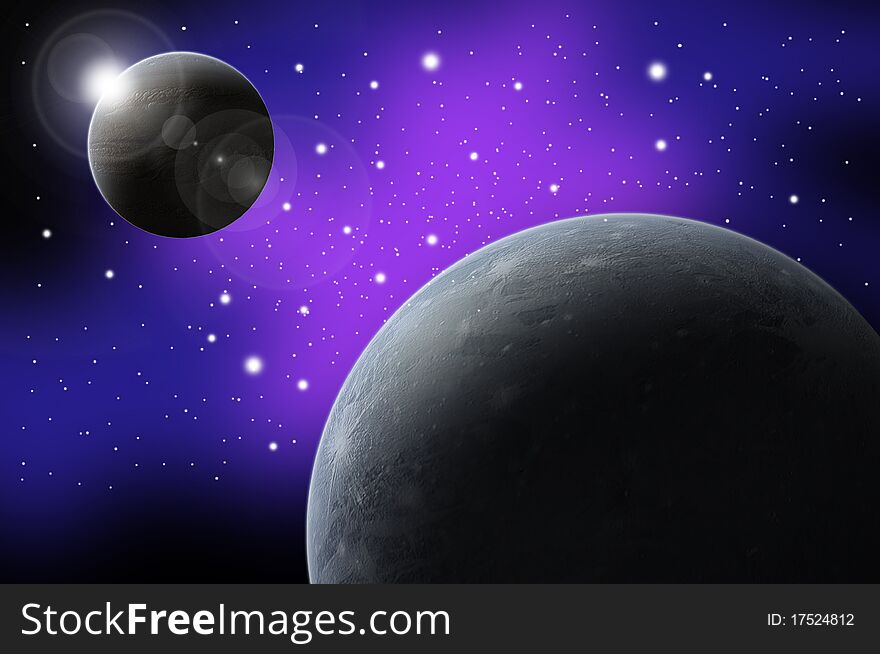 Abstract planet and star background