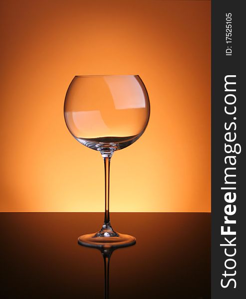 Wine glass with orange gradient. Wine glass with orange gradient.