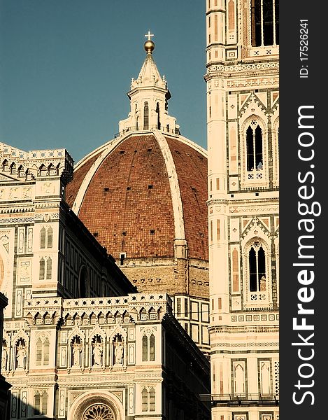 The dome of Florence, architectural details. Italy. The dome of Florence, architectural details. Italy