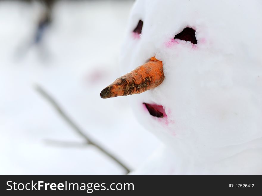 An image of perfect snowman in pink. An image of perfect snowman in pink