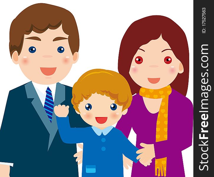 Illustration of Happy family ï¼Œ Family portrait