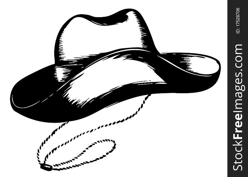 Cowboy hat on white.Vector graphic illustration