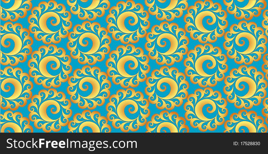 Vector pattern. Abstract background of shining curly spirals. Vector pattern. Abstract background of shining curly spirals